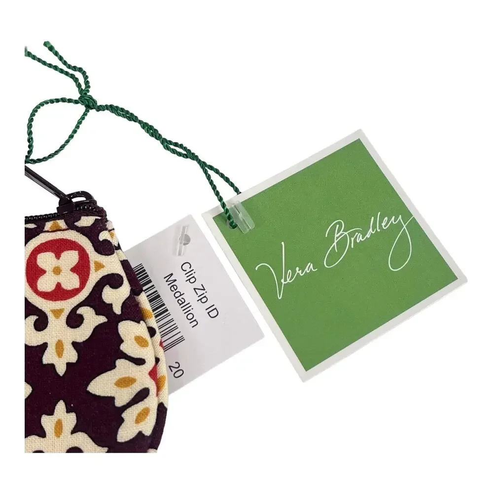 NEW Vera Bradley Clip Zip ID Case Medallion COIN PURSE Mini Card Wallet 5.5” NWT - Picture 3 of 8
